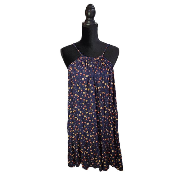 Superdry Daisy Tapeze Swing Spaghetti Straps Floral Beach Dress Navy 8 - Picture 5 of 11